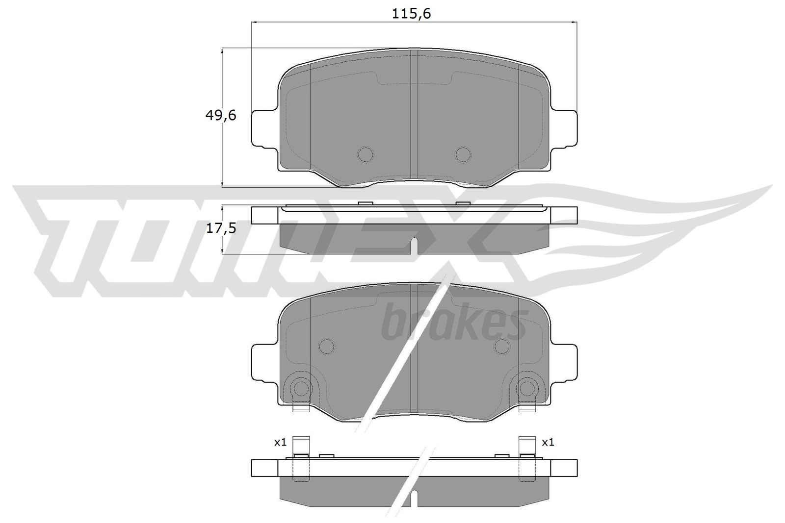 Obrázok Sada brzdových platničiek kotúčovej brzdy TOMEX Brakes  TX1819